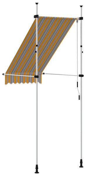 Ručně zatahovací markýza 100 cm žluto-modré pruhy 145830