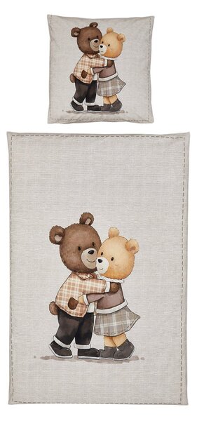 Dětské povlečení z Renforcé bavlny TEDDY HENRY béžové Rozměr povlečení: 80 x 80 cm | 135 x 200 cm