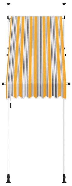 Ručně zatahovací markýza 100 cm žluto-modré pruhy 145830