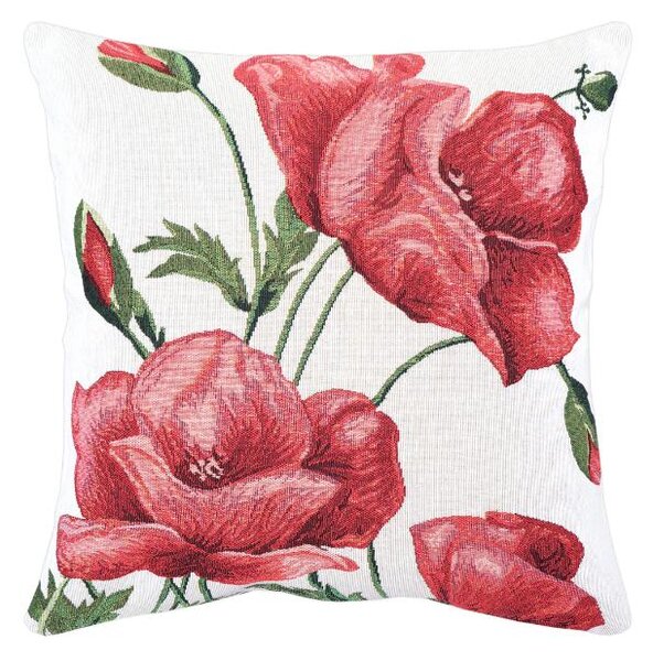 Povlak MOTIV poppy bíločervená 45 x 45 cm