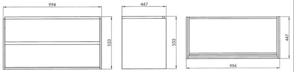 Cersanit - Crea skříňka pod umyvadlo na desku 100cm, dub, S924-011