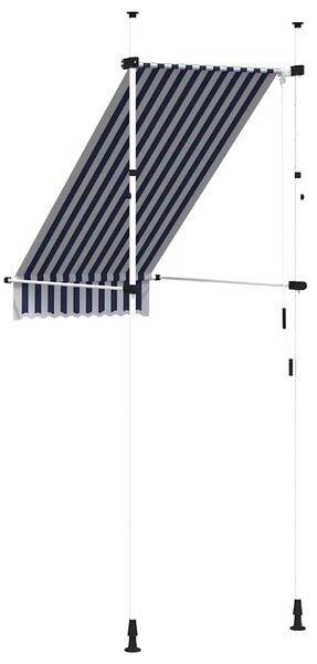 Ručně zatahovací markýza 100 cm modro-bílé pruhy 145829