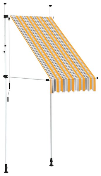 Ručně zatahovací markýza 100 cm žluto-modré pruhy 145830