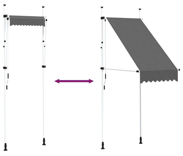 Ručně zatahovací markýza 100 cm antracitová 145832