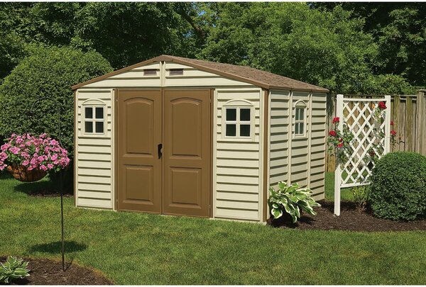Woodside Zahradní domek 8 m² + podlahová konstrukce, vinylový, béžový DURAMAX 30214