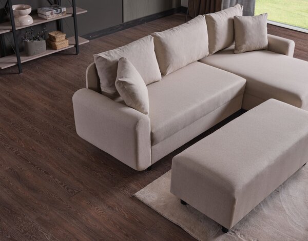 Rohová sedací souprava Forgo (béžová). Akce -20%