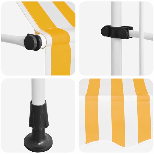 Ručně zatahovací markýza 100 cm oranžovo-bílé pruhy 145831