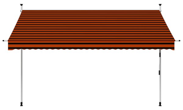 Ručně zatahovací markýza 300 cm oranžovo-hnědá 145838