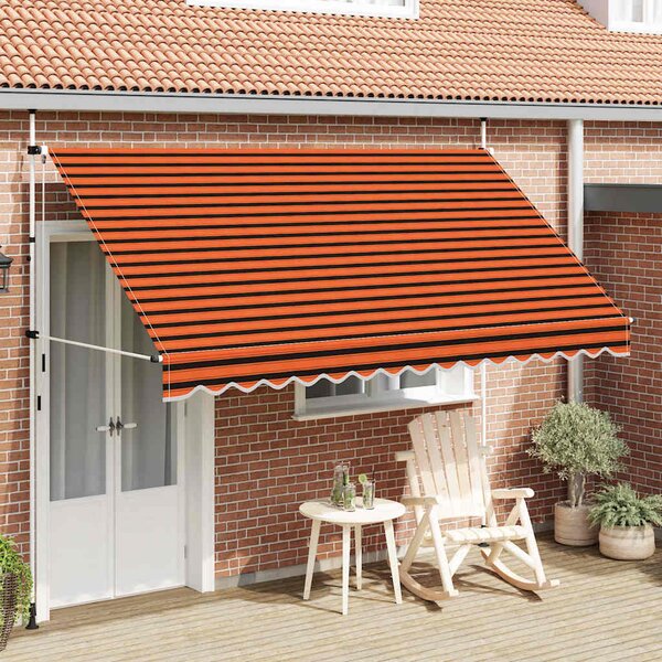 Ručně zatahovací markýza 350 cm oranžovo-hnědá 145839