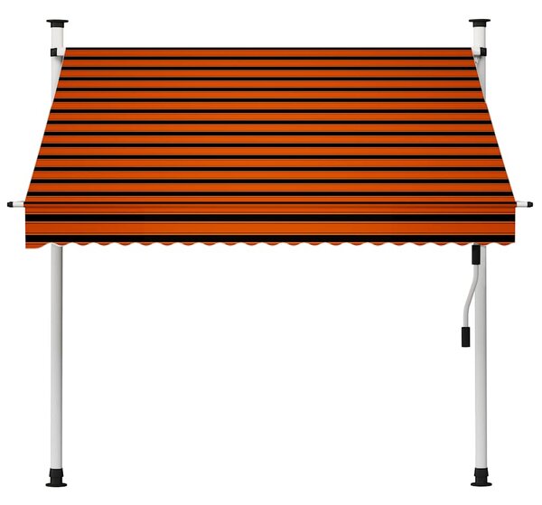 Ručně zatahovací markýza 200 cm oranžovo-hnědá 145836