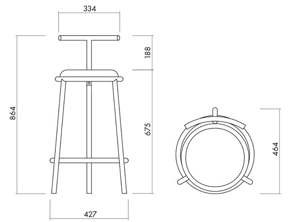 Noo.ma Modrá čalouněná barová židle Hogo 68 cm s opěradlem