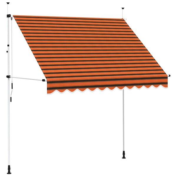 Ručně zatahovací markýza 250 cm oranžovo-hnědá 145837
