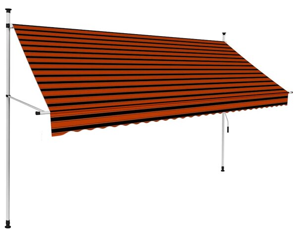Ručně zatahovací markýza 300 cm oranžovo-hnědá 145838