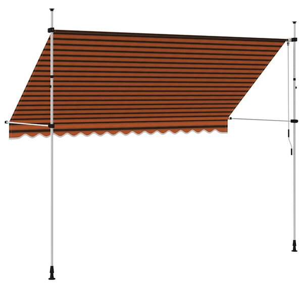 Ručně zatahovací markýza 350 cm oranžovo-hnědá 145839