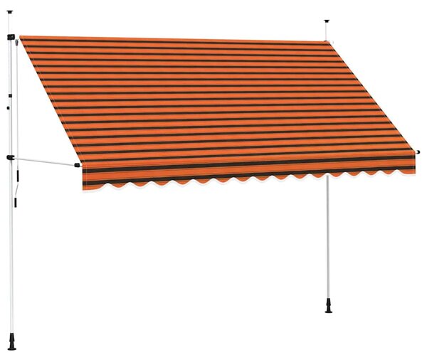 Ručně zatahovací markýza 350 cm oranžovo-hnědá 145839