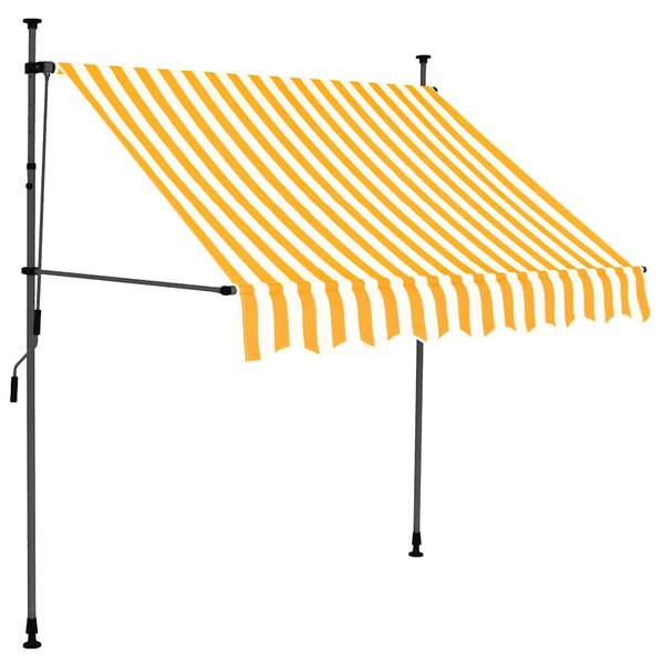 Ručně zatahovací markýza s LED světlem 150 cm bílooranžová 145856