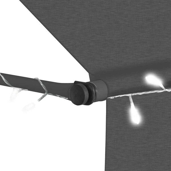 Ručně zatahovací markýza s LED světlem 400 cm antracitová 145868
