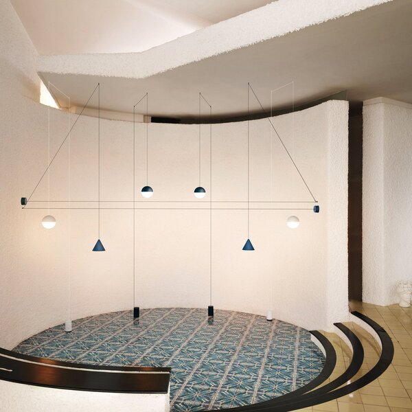 Závěsná svítidlo FLOS, String Light Sphere, stmívatelné, Bílá, Chodba, Kov, Moderní