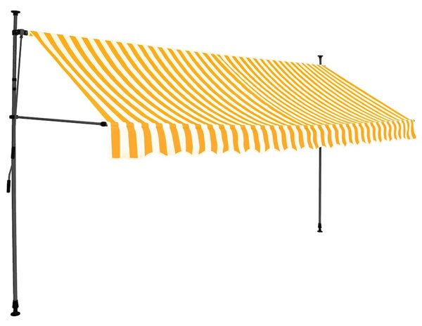 Ručně zatahovací markýza s LED světlem 400 cm bílooranžová 145861