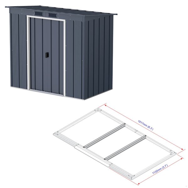 Pent Roof Eco Zahradní domek 2,5 m² + podlahové profily, antracit DURAMAX 50023