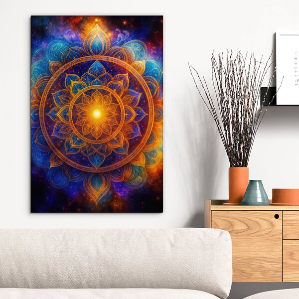 DUBLEZ | Dřevěný obraz - Andělská mandala | UV tisk, Premium