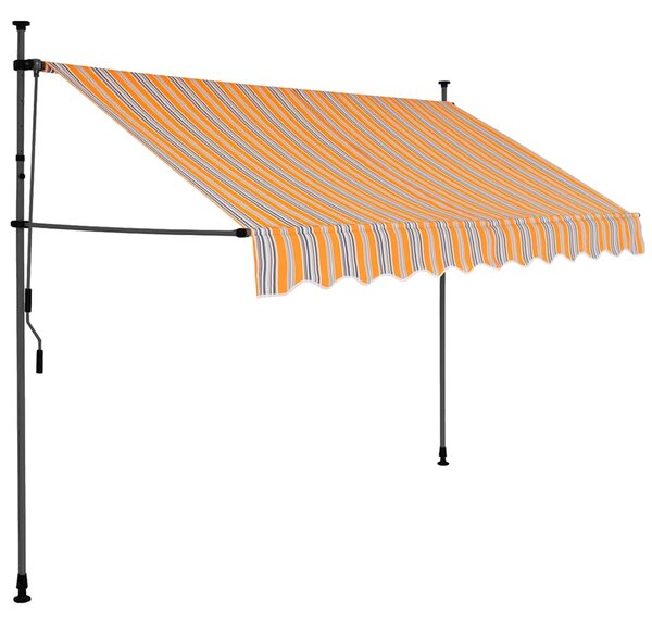 Ručně zatahovací markýza s LED světlem 300 cm žlutomodrá 145852