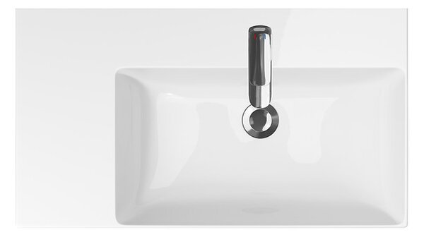 Cersanit Inverto umyvadlo nábytkové/na desku 80,5 x 45,5 cm, s přepadem levé, Bílá, K671-016