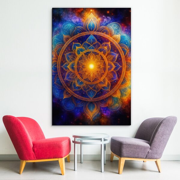 DUBLEZ | Dřevěný obraz - Andělská mandala | UV tisk, Premium