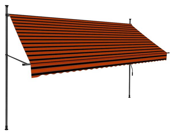 Ručně zatahovací markýza s LED světlem 300 cm oranžovo-hnědá 145880