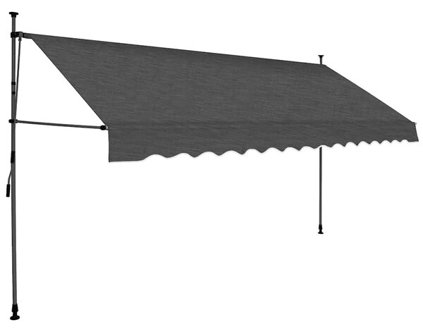 Ručně zatahovací markýza s LED světlem 400 cm antracitová 145868