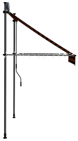 Ručně zatahovací markýza s LED světlem 150 cm oranžovo-hnědá 145877