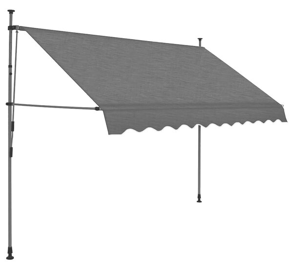 Ručně zatahovací markýza s LED světlem 250 cm antracitová 145865