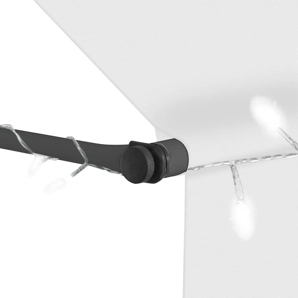 Ručně zatahovací markýza s LED světlem 350 cm krémová 145874