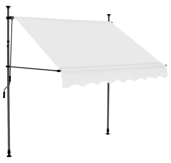 Ručně zatahovací markýza s LED světlem 150 cm krémová 145870