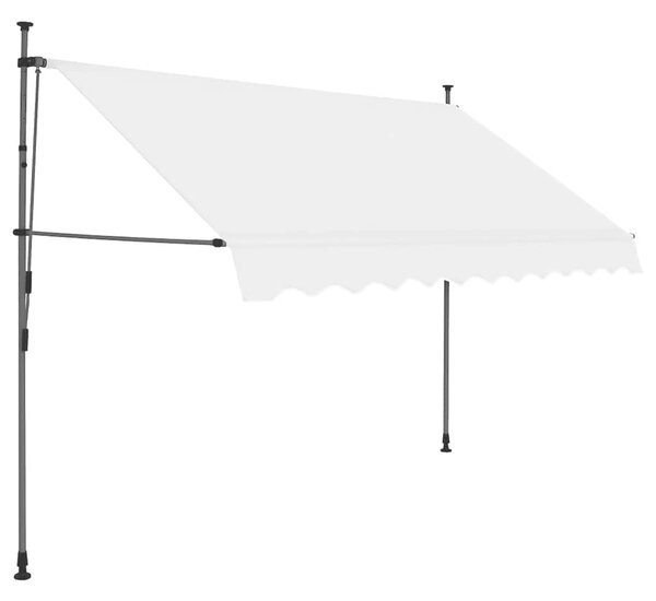 Ručně zatahovací markýza s LED světlem 250 cm krémová 145872