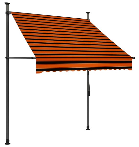 Ručně zatahovací markýza s LED světlem 150 cm oranžovo-hnědá 145877