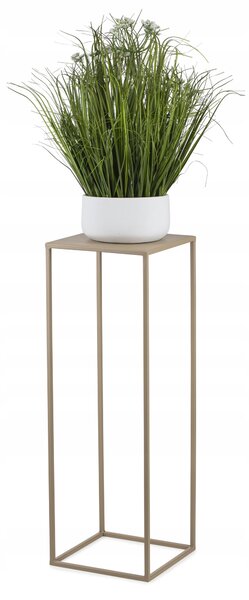 Béžový kovový stojan na květiny, robustní, 70 cm, loft styl