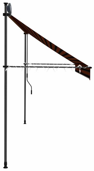 Ručně zatahovací markýza s LED světlem 350 cm oranžovo-hnědá 145881