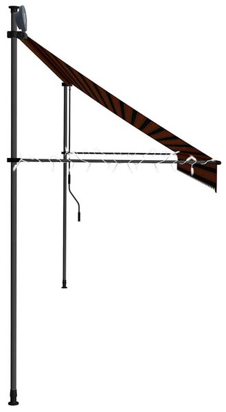 Ručně zatahovací markýza s LED světlem 400 cm oranžovo-hnědá 145882