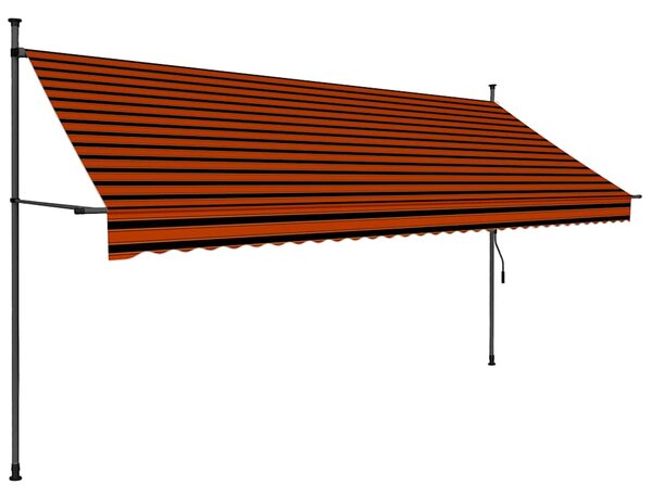 Ručně zatahovací markýza s LED světlem 350 cm oranžovo-hnědá 145881