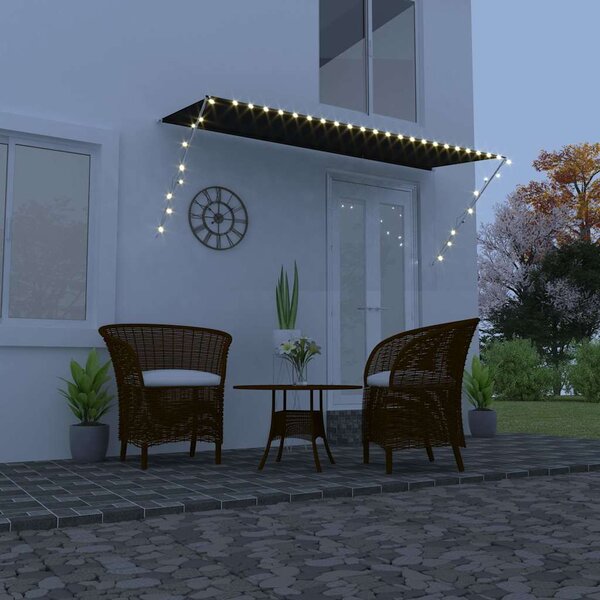 Zatahovací markýza s LED světlem 350 x 150 cm antracitová 145919