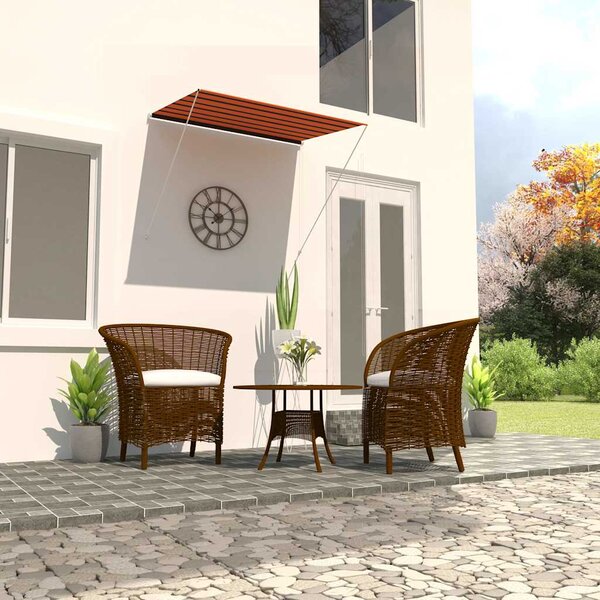 Zatahovací markýza 200 x 150 cm oranžovo-hnědá 145895