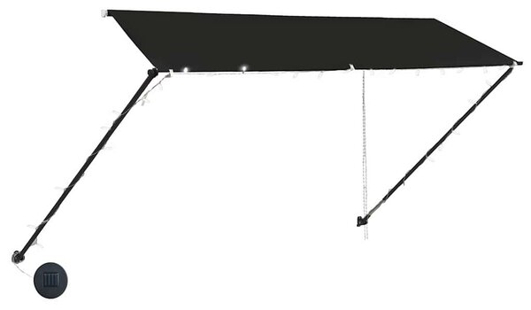 Zatahovací markýza s LED světlem 350 x 150 cm antracitová 145919