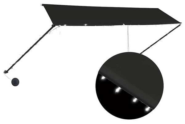 Zatahovací markýza s LED světlem 350 x 150 cm antracitová 145919