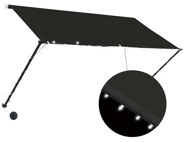 Zatahovací markýza s LED 250 x 150 cm antracitová 145917