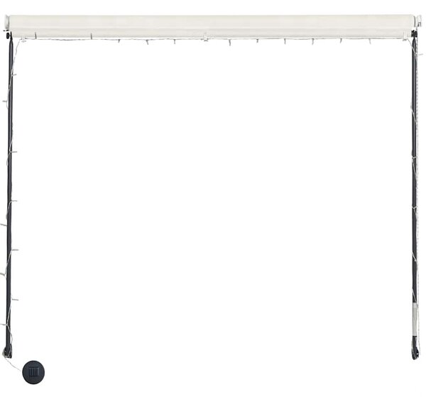 Zatahovací markýza s LED světlem 350 x 150 cm krémová 145926