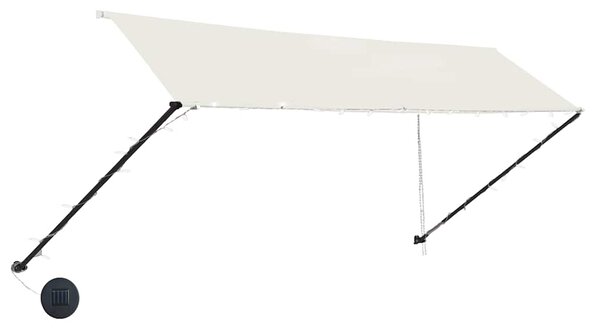 Zatahovací markýza s LED světlem 350 x 150 cm krémová 145926