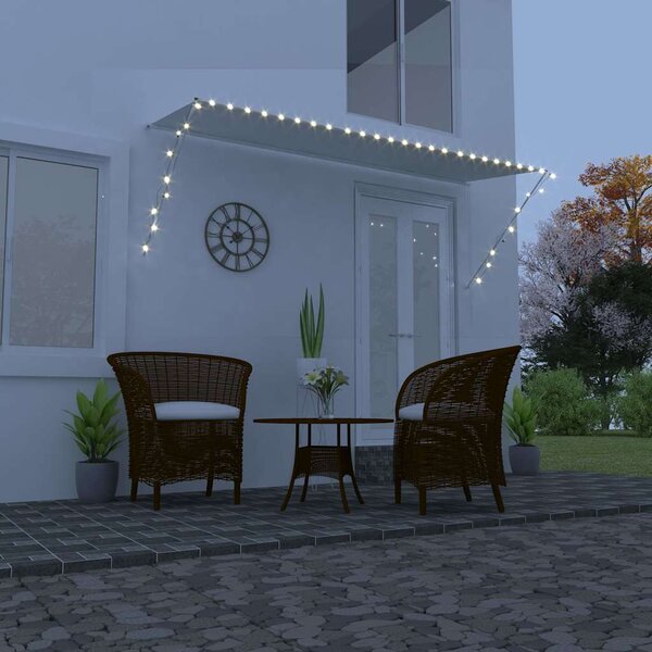 Zatahovací markýza s LED světlem 350 x 150 cm krémová 145926