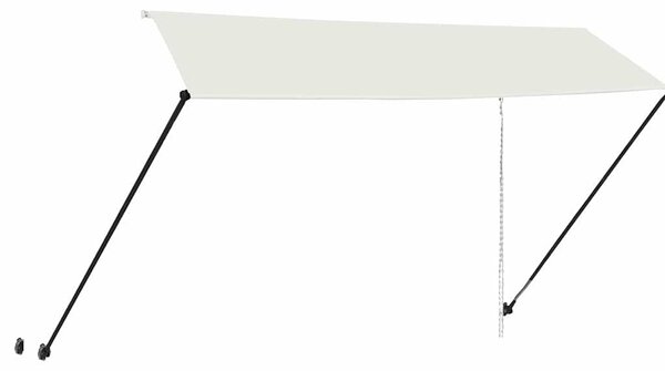 Zatahovací markýza s LED světlem 350 x 150 cm krémová 145926