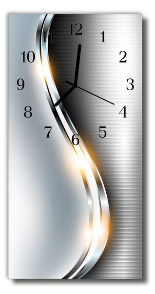Nástěnné hodiny vertikální Moderní kovový stříbrný kov 30x60 cm